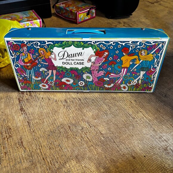 Large Topper Dawn doll and Her Friends clothes trunk carrying case blue handle - Picture 1 of 7